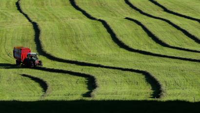 Bild: Karl-Josef Hildenbrand/dpa
Bei der Heuernte
