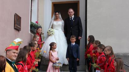 Bild: kro
Isabella Meier und Joachim Möhrlein beim Verlassen der Klosterkirche.
