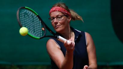 Bild: vem
Elke Höhn (Bild) trumpfte an Nr. 1 auf: Sie gewann gegen die aktuelle bayerische Meisterin, Petra Apostopoulos.