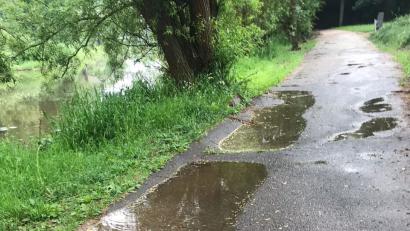 Bild: Dobler
Der schadhafte Rad- und Gehweg an der Naab.