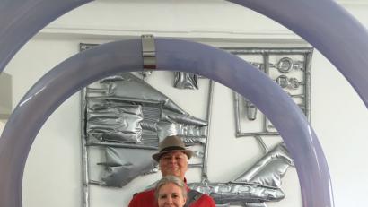 Bild: Johanna Foitzik/exb
Sonja Griegoschewski und ihr Mann Florian Hammerbacher haben das Luftmuseum in Amberg besucht. Für eine Ausstellung des Goethe-Instituts in Australien holten sie sich Ideen.