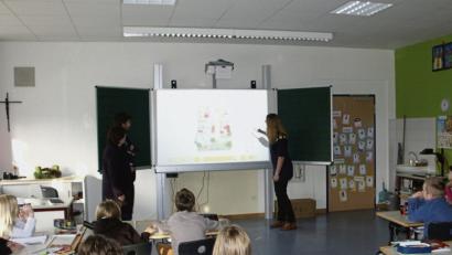 Bild: Hans Seifried
Die Kombination aus digitalem Whiteboard und analoger Tafel soll künftig auch in Amberger Schulen zu finden sein.