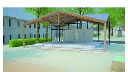 Bild: ow
Ein Entwurf für den Pavillon: So könnte das neue Multifunktionsgebäude für den östlichen Teil des Marktplatzes aussehen. Auf der platzzugewandten Seite befindet sich eine erhöhte Fläche, die zum Sitzen einlädt.