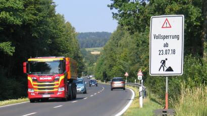 Bild: bkr
Die Staatsstraße 2177 ist ab kommenden Montag für mindestens drei Tage gesperrt.