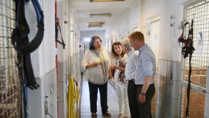 Bild: Gabi Schönberger
Die Zwinger im Tierheim entsprechen schon lange nicht mehr den Auflagen, erklärt Tierschutz-Verein-Vorsitzende Mariele Junak (links). Die SPD-Stadträte, darunter Fraktionschef Roland Richter (rechts), favorisieren den Neubau auf einem angrenzenden Waldstück.