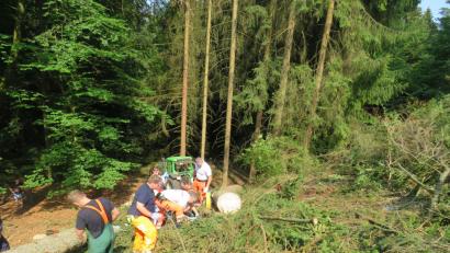 Bild: piam
Die Bergwacht musste anrücken, um den verletzten Waldarbeiter zu befreien.