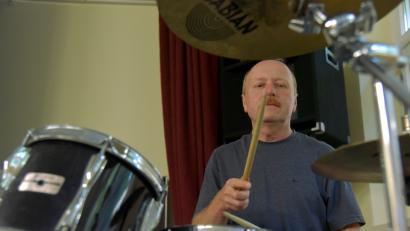 Bild: exb/Thomas Stock
Organisator und Schlagzeug-Dozent Thomas Stock (53). Beim Jazz-Seminar setzt er auf einen bewährten, festen Rhythmus.