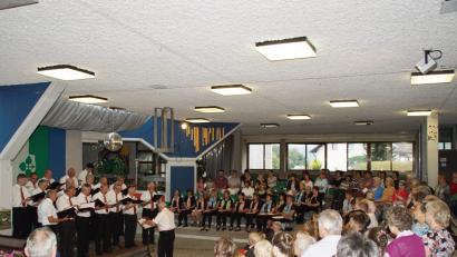 Bild: mmj
Der Männerchor des Gesang- und Orchestervereins auf der Bühne. Die Schulaula präsentierte sich wieder als idealer Veranstaltungsort für dieses Konzert.