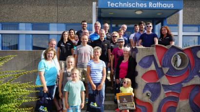 Bild: exb
Die fleißigen Radler bei der Abschlussveranstaltung im Bauamt.