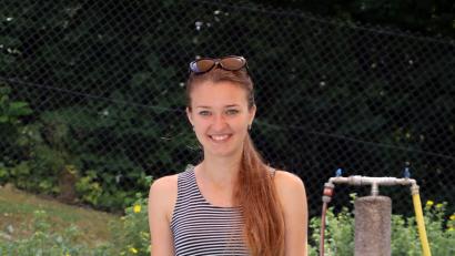 Bild: Gerhard Götz
Oksana (21) aus der Ukraine gefällt's im Kneippbecken.