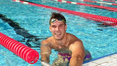 Bild: Dobmeier
Über 50 Meter Freistil legte Philipp Wolf außer Konkurrenz die Zeit von 24,6 Sekunden im Schätzlerbad hin.