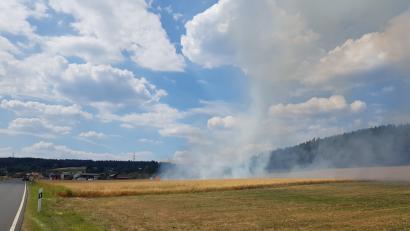 Bild: wih
Ein Feld in Mallersricht brennt.