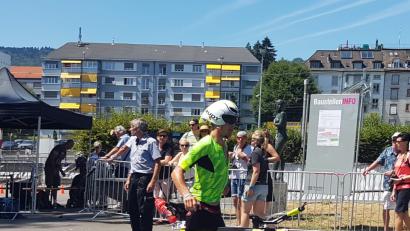 Bild: exb
Alfred Schwabl beim Start auf die Rad-Strecke des Ironmans Zürich