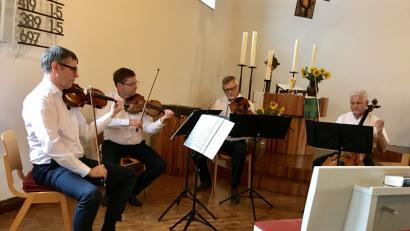 Bild: cr
Weniger bekannte Werke von Bach und Felix Mendelssohn-Bartholdy stehen auf dem Programm des Streichquartetts beim Benefizkonzert in der evangelischen Kirche Altenstadt.