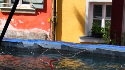 Bild: Holger Stiegler
Ganz lapidar „Sauschwänzlesbrunnen“ hat Richard Klein-Hollerbach aus Bretzfeld seine Wasserinstallation genannt.