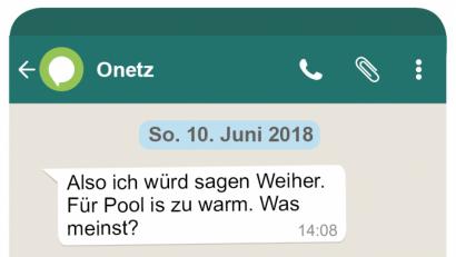 Bild: Onetz
Ein Best-of unserer Whatsapp-Irrläufer.