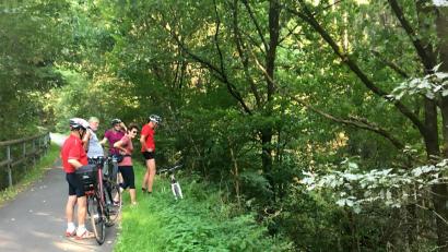 Bild: mef
Ein steiler Abhang am Bocklradweg in Fahrtrichtung Störnstein macht der SPD Marktratsfraktion Sorgen. Die linke Seite ist gesichert, aber rechts ist ein gewaltiger Abhang.