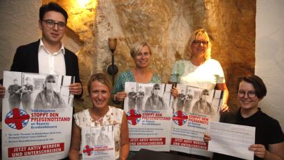 Bild: Hirsch
Peter Wein, Franziska Wünsch, Marion Juniec-Möller, Elisabeth Bauer und Eva Kappl (von links) haben ein lokales Bündnis zur Unterstützung des Volksbegehrens "Stoppt den Pflegenotstand an Bayerns Krankenhäusern" gegründet.