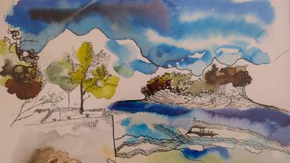 Bild: do
„Meeresatem“ titelt Eva Beránková aus Pilsen ihre Kunstwerke, die Eindrücke und Stimmungen von der kroatischen Adriaküste wiedergeben. Die Bilder sind nun im Kloster Speinshart zu sehen.