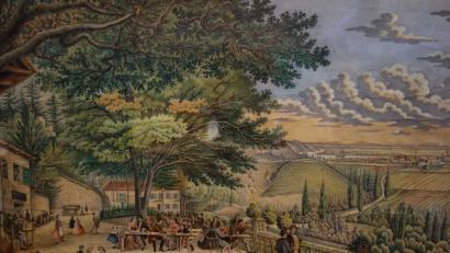 Bild: Susanne Wolke
Ein Biergarten mit Aussicht ist ein lohnendes Ausflugziel. Das Bild erzählt über das Freizeitvergnügen im Tegernheimer Sommerkeller anno 1865.