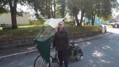 Bild: gz
Gustav Plursch fährt von Österreich nach Tschechien und macht Station in Eslarn.