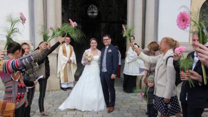Bild: kro
Simone und Christian Kraus beim Verlassen der Basilika.