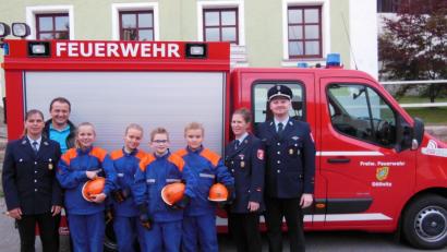 Bild: exb
Freuen sich über die bestandene Prüfung (von links): Jugendwartin Yvonne Kammerer, Bürgermeister Anton Kappl, Laura Kammerer, Danah Müller,
Andreas Bäumler, Alan Müller, Stellvertretende Jugendwartin Yasmin Kellner und Kommandant Matthias Maier.