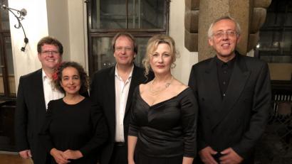 Bild: dok
Beim Vorstandskonzert der Internationalen Max-Reger-Gesellschaft musizieren und referieren (von links): Alexander Becker, Yaara Tal, Rudolf Meister, Frauke May und Hanns-Friedrich Kaiser.