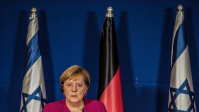 Bild: Ilia Yefimovich/dpa
Angela Merkel spricht während einer Pressekonferenz in Jerusalem. Merkel ist für die deutsch-israelischen Regierungskonsultationen zu Besuch in Israel.