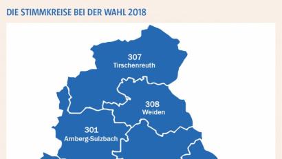Bild: Landeswahlleiter
Die aktuelle Stimmkreiseinteilung