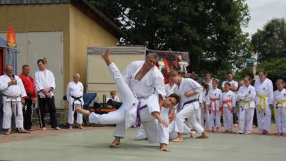 Bild: frd
Die Vereine können sich, wie hier der Karateverein Oberviechtach beim Bürgerfest vorstellen und für sich werben.