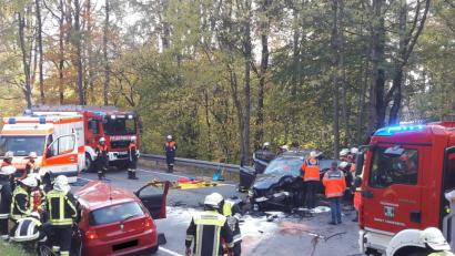 Bild: dob
Nach einem Unfall war die B22 gesperrt.