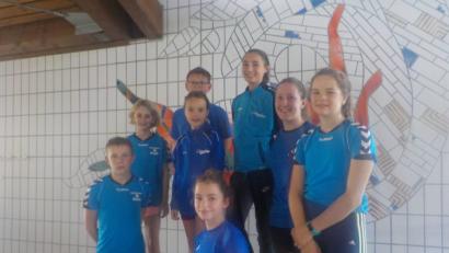 Bild: exb
Ein jugendliches Team vertritt den SV 08 Auerbach bei der Bezirksmeisterschaft der Schwimmer über die langen Strecken.