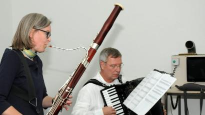 Bild: Stephan Huber
Im Amberger Luftmuseum ernteten Ulrike Fröhling und Thomas Peter-Horas, das Duo "Unerhört Fagott", großen Applaus.