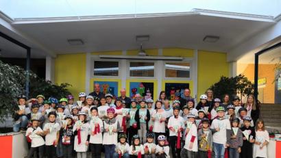 Bild: exb
Radfahrprüfung an der Poppenrichter Schule.
