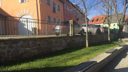 Bild: omu
Noch sieht das Hochplateau hinter den Sitzbänken im "Flosser Wohnzimmer" grün und gar nicht bunt aus. Dies soll sich im nächsten Frühjahr durch die Steckaktion am Wochenende ändern.