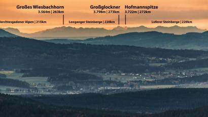 Bild: Kilian Schönberger
Den außergewöhnlichen Blick von Stadlern in die Alpen hielt Kilian Schönberger vom Böhmerwaldturm fotografisch aus fest.