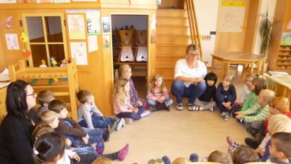 Bild: exb
Die Erstklasskinder durften jetzt noch einmal ihren Kindergarten besuchen.