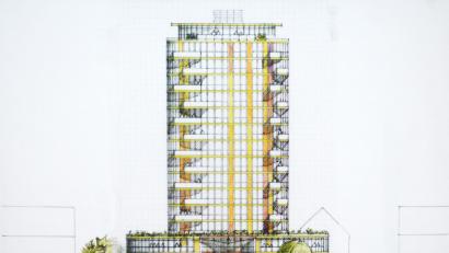 Bild: Lukas Meister
17 Stockwerke hoch sollte der Abatay-Tower die Stadt überragen. Architekt Heiner Schreml nimmt nun zu Aussagen des Oberbürgermeisters bei der Bürgerversammlung Stellung. Entwurf: Schreml