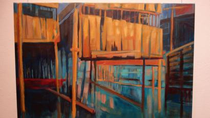 Bild: Susanne Wolke
Carolin Augustin thematisiert in ihrer Arbeit den optischen Rhythmus von Pfahlbauten.