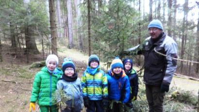 Bild: sm
Die Vorschulkinder des Haberländer Kindergartens machen sich auf die Suche nach einem Weihnachtsbaum.