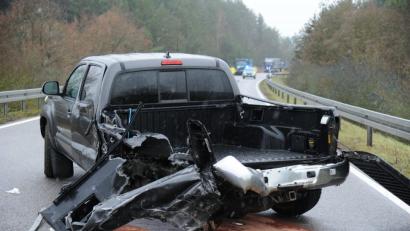 Bild: gf
Nach dem Zusammenstoß war der Toyota-Pick-Up schrottreif.