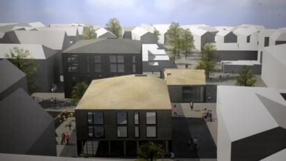 Bild: Stephan Huber
Der Entwurf des Bauart-Büros aus Amberg für das Bürgerspitalgelände hätte auf das Monumentale verzichtet. Kleine Baukörper lassen der Stadt viel Luft zum Atmen. Er belegte letztendlich Platz zwei.