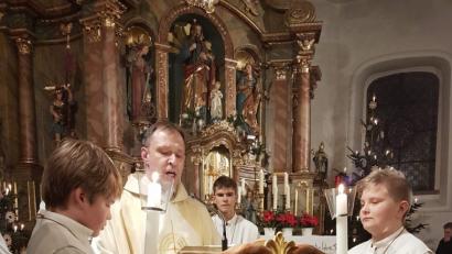 Bild: hzi
Professor Hans-Georg Gradl beim Evangelium