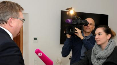 Bild: Stephan Huber
Auch am Mittwoch war Ambergs Oberbürgermeister Michael Cerny war ein gefragter Gesprächspartner