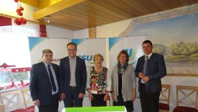 Bild: hm
Zu Gast beim CSU-Neujahrsempfang: von links MdB Karl Holmeier, Listenkandidat Tobias Ehrenfried, Vorsitzende Gisela Hösl, Brigitte Hammer und Bezirksrat Thomas Ebeling.