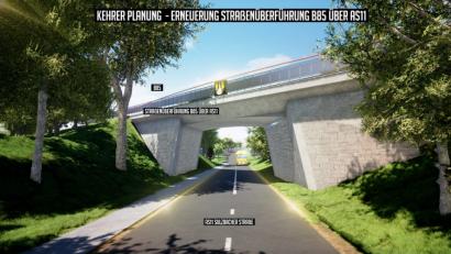 Bild: Staatliches Bauamt/hfz
Salomonische Lösung: So soll die neue Brücke B 85/AS 11 aussehen.