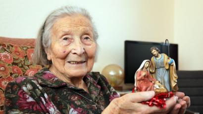 Bild: Wolfgang Steinbacher
Elisabeth Strobel ist seit 95 Jahren Mitglied im Krippenverein