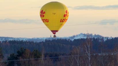 Bild: bkr
Im Sinkflug auf die Wiese in der Gabellohe. Im Hintergrund Neustadt am Kulm mit dem Kleinen Rauhen Kulm (rechts).