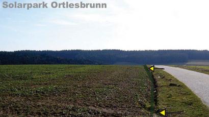 Bild: Planungsbüro Fetsch-Landschaftsarchitekten
Hecken werden den Solarpark Ortlesbrunn, wie hier am westlichen Rand angedeutet, eingrünen. Das soll verhindern, dass Kraftfahrer auf der Straße durch Spiegelungen geblendet werden.